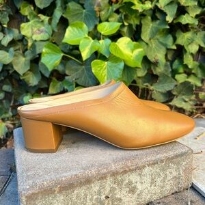 Everlane Women’s Tan Leather Day Heel Mules Size 8